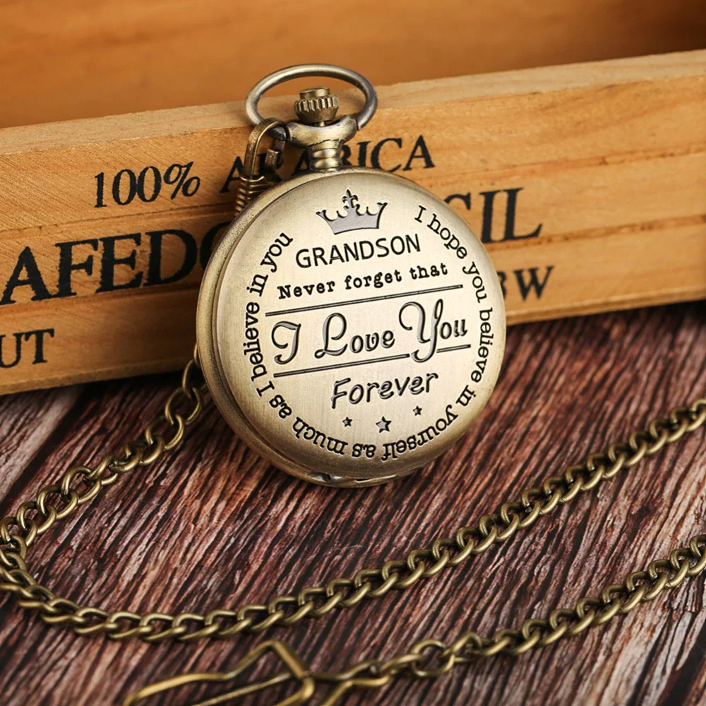 To My Grandson Bronze Pocket Watch