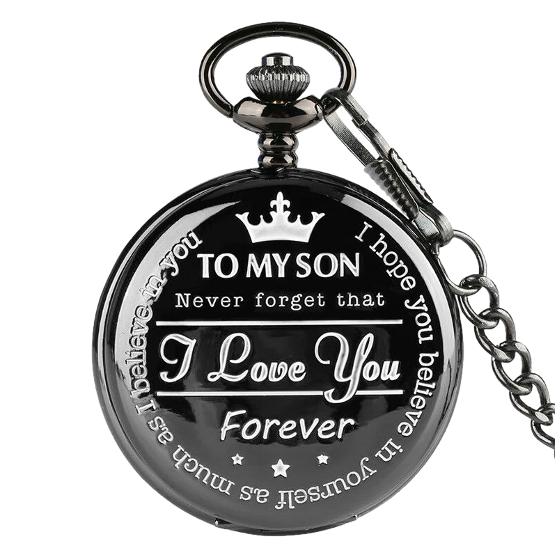 To My Son Black Pocket Watch