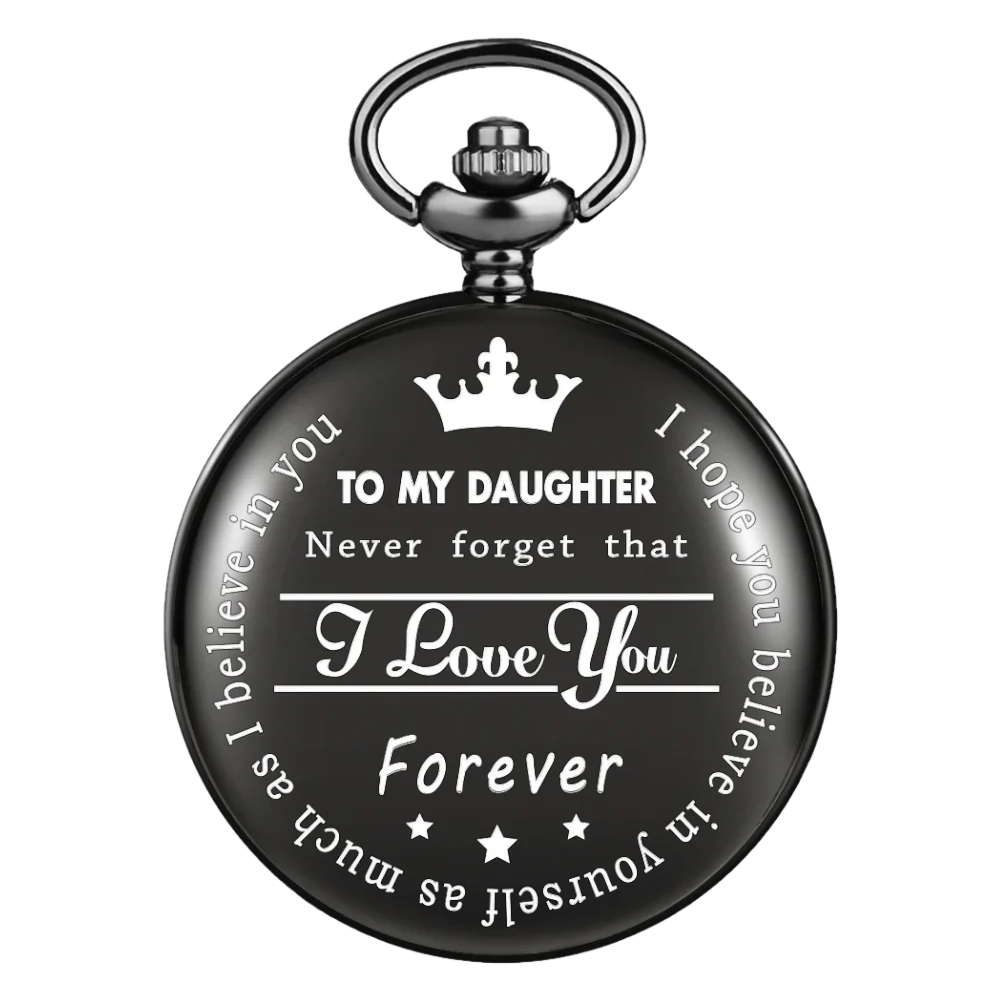 To My Daughter Black Pocket Watch