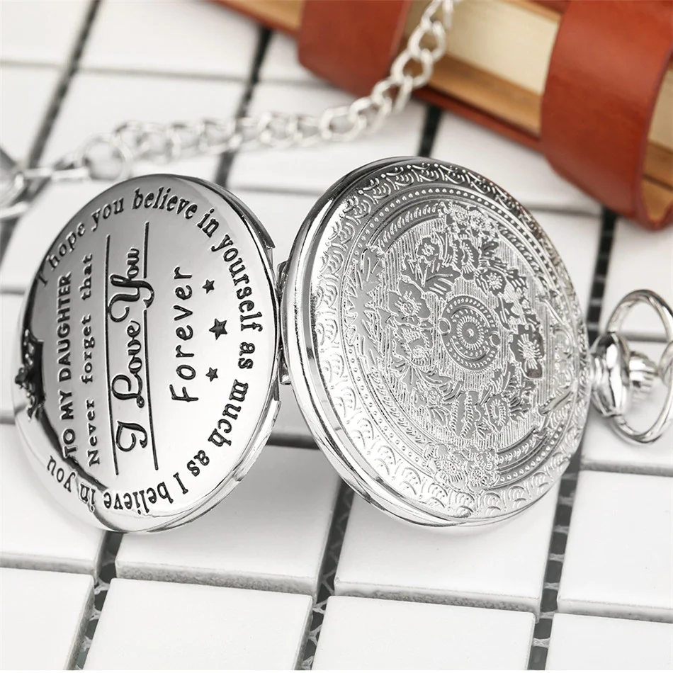 To My Daughter Silver Pocket Watch