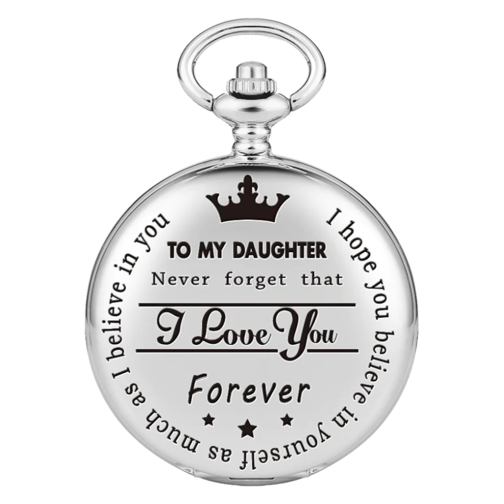 To My Daughter Silver Pocket Watch